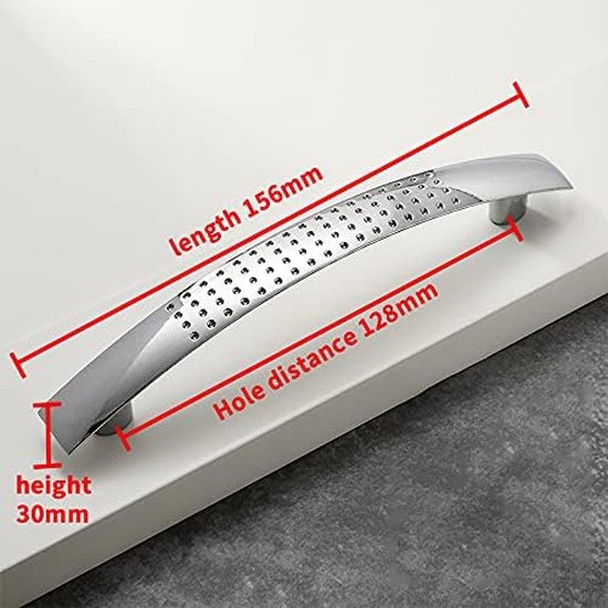 10 sets kledingkast ladehandgreep massief aluminium handvat chroom afstandsgaten 96,128 mm handgrepen voor meubelgrepen (128 mm)