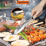 Professionele BBQ-grillspatelset, barbecuespatel, ideaal voor Plancha-kookplaat, met smeltkoepel van 30,5 cm, 9-delig