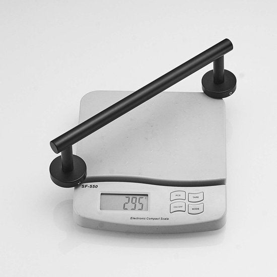 Modern badkamerhanddoekrek roestvrij staal zwart geverfd 30 cm handdoekrek elegante wandhouder Leekayer