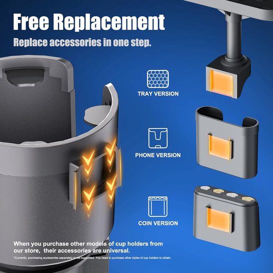 autobekerhouder, bekerhouder, autofriethouder, dienblad voor autobekerhouder, met dienbladhouder, afneembare dienbladtafel