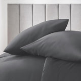 Beddengoed 135 x 200 cm, 4-delig, antraciet - dekbedovertrekken 135 x 200 cm, set van 2 met kussenslopen 80 x 80 cm, beddengoedsets 135 x 200 cm, van microvezel met ritssluiting, zacht, grijs