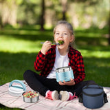 Thermische container voor voedsel 700 ml, roestvrijstalen warmhoudcontainer met lepel, thermische lunchbox, warmhouddoos met brede mond, voedselcontainer, lekvrij voor soepen, pap, babypap, blauw