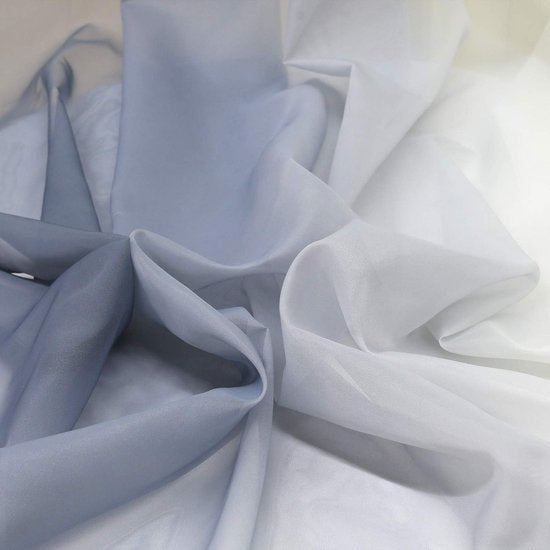 Gordijnen met kleurverloop, transparante voile, 2 stuks