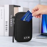 reisaccessoires organizertas, waterdichte reiskabelorganizer dubbellaags reiselektronica-accessoires voor USB-powerbank, kabel, SD-kaart (zwart)