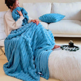 150 x 200 cm, warme pluizige beddensprei, deken en sofadeken, mama, vrouw en vriendin, blauw, 150 x 200 cm