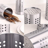 Keukengereihouder van roestvrij staal, groot, keukengerei-organizer, bestekmand voor het organiseren van laden en werkbladen voor alle keukens, 2 stuks