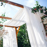 Pelmet Freehand Decoration, Pack of 2 Curtain for Cross Curtain Shop Curtain Wedding Decoration Curtain 130 x 550 cm (White)