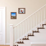 Rustieke fotolijst 20x25 cm set van 2, wand- en tafelfotolijst, bruin