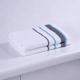 Serenity - Biologisch katoen 2 stuks decoratieve badhanddoek set - hoogwaardig, licht, zacht en absorberend, Oeko-Tex Made in Green & GOTS gecertificeerd - 2 badhanddoeken - Navy