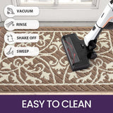 Indoor Doormat, 80 x 120 cm, Dirt Trapper Mat, Non-Slip, Washable Entrance Rug, Door Mat, Foot Mats Front Door for Entrance, Hallway, Garden, Indoor, Pet (Brown)