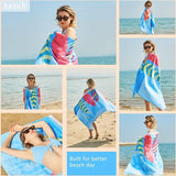 Strandhanddoek, groot, microvezelhanddoek 180 x 90 cm, zandafstotend, sneldrogend microvezelstrandhanddoek, groot, voor strand/zwembad/strandstoelen (zomerskateboard)