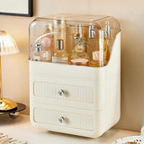 Make-up organizer met deksel en 2 laden, stofdicht, grote capaciteit, beauty-organizer voor kaptafel, badkamer, slaapkamer