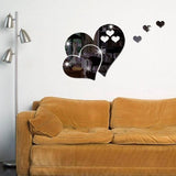 Set van 2 explosieveilige zelfklevende acrylspiegels, ideaal voor wanddecoratie in de badkamer, woonkamer en slaapkamer (zwart)