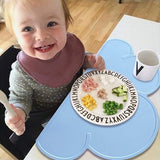 Placemat, placemat wolk, YOCZOX 2st kinderplacemat antislip, babyonderzetter, kinderplacemat wolk, siliconen tafelmat, wolk tafelmat kinderen, BPA-vrij, 48x27x0,3cm lichtblauw