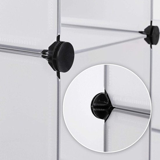 schoenenrek, opbergrek, modulair systeem, met 6 zakken van 30 x 30 cm, transparant