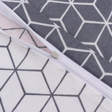 beddengoed 240x220 3-delig grijs - Oeko-TEX 80% katoen & 20% polyester, 1x dekbedovertrek met rits + 2x kussensloop 65x65 met envelopsluiting, puzzelmodel