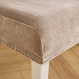 Stoelhoezen, set van 2 stoelhoezen, schommelstoelhoezen voor stoelen, kaki, fluweel, voor bureaustoel, keuken, woonkamer, banket, familie, bruiloft, party