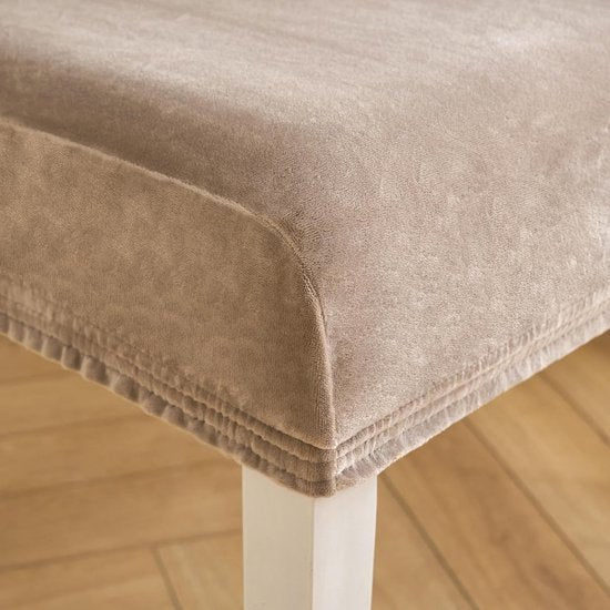 Stoelhoezen, set van 2 stoelhoezen, schommelstoelhoezen voor stoelen, kaki, fluweel, voor bureaustoel, keuken, woonkamer, banket, familie, bruiloft, party