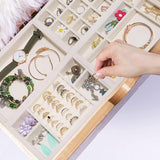 Sieradenlade Organizer Box, stapelbare set van 4 sieradenaccessoires opbergset, voor oorbellen, armbanden, armbanden, kettingen en ringen, opbergdoos voor sieraden, oorbelhouder (melkwit)