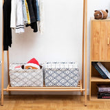 2 stuks opbergmanden, grote opvouwbare wasmanden met trekkoord, canvasstof, opbergdoos voor speelgoed, kleding, thuis, wasgoed (blauw)