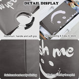 Laundry Hamper with Handles, 91L Freestanding Laundry Container, Foldable, Laundry Bag with Smiley Pattern for Dirty Laundry, Laundry Sorter Storage Basket for Sleeping Room (Dark Grey)