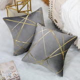 40 x 40 cm fluwelen kussensloop, set van 2, grijs, bronskleurig, geometrisch sierkussen, kussenovertrek, bankkussen, decoratieve kussens, kussenhoezen, overtrek voor slaapkamer, bank, bed