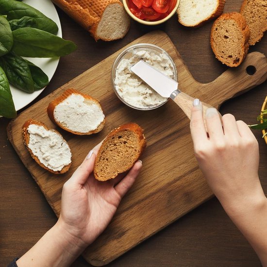 5 stuks kaasmessenset, botermes, 12 cm, taartmes, roestvrij staal, botermes, kleine kaasmessenset, kleine serveerspreaders, perfect voor cake, dessert en kaassalade