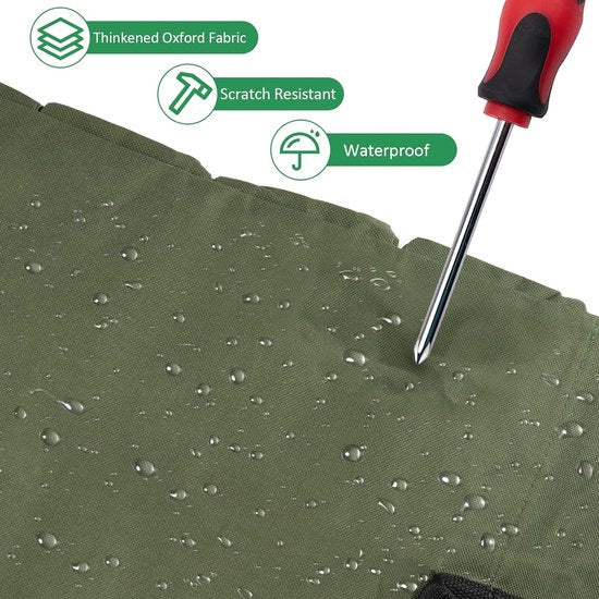 Gereedschapstas klein, gereedschapstas leeg, gereedschapsrol met 5 zakken met ritssluiting, groene gereedschapsroltas, canvas moersleutel gereedschapstas voor elektriciens, loodgieters, ambachtslieden