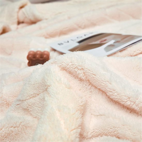 Wollige Sherpa knuffeldeken, hoogwaardige schapendeken, super warme fleecedeken als bankdeken, sprei of woondeken, bankdeken, beige, 150 x 200 cm