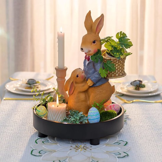 Houten Verhoger: Decoratief Dienblad Houten Dienblad Decoratieve Houten Verhogers voor Display Zwart Dienblad Rond met Voeten Modern Chic Decoratief Bord Hout met Standaard