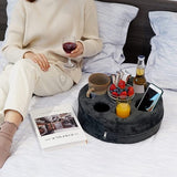 Bankbekerhouder, uitneembare en wasbare fluwelen cup-cosy-kussen met koffiekophouder voor thuis, auto, badkamer, park, reizen, binnen en buiten, grijs