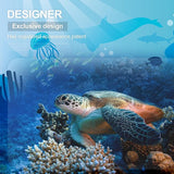 Stranddeken, zandvrij XXL-strandlaken, waterdichte strandmat, picknickdeken, groot voor vakantie, strand, camping, reizen (300 x 290 cm, Sea World)