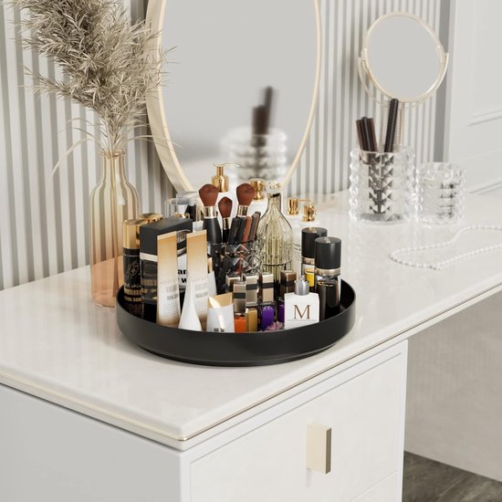 Draaitafel Organizer - 13" Roterend Metaal Kruidenrek Lazy Susan voor Kast Pantry Keuken Aanrecht Badkamer Koelkast Tafelopslag Zwart