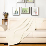 Premium sprei 150 x 200 cm - wafelpiqué 100% katoen - lichte zomerdeken met wafellook - katoenen deken als bedsprei, banksprei, bankdeken, bankdeken (crème)