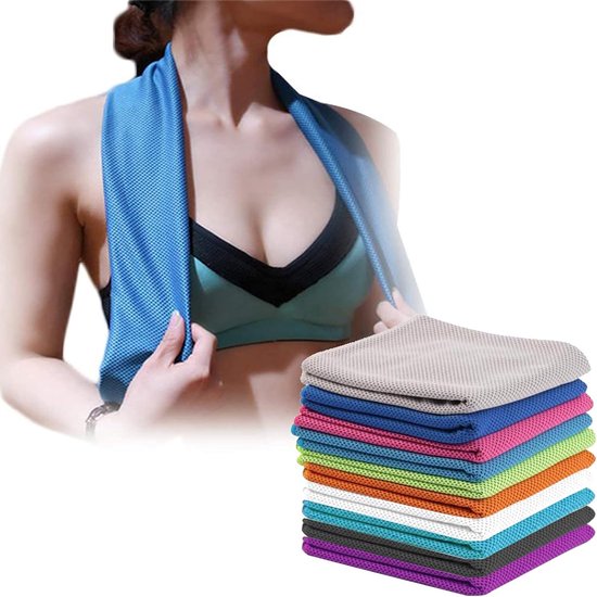 Verkoelende handdoek, ijshanddoek, ademend, koele handdoek, microvezel handdoek voor yoga, fitnessstudio, training, sport, fitness, hardlopen, kamperen, wandelen (100 x 30 cm)