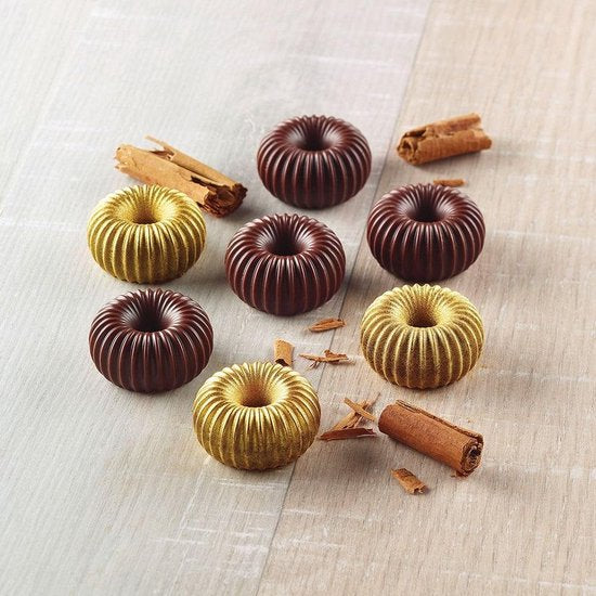 3D pralinevorm spiraal - vorm van 11, 21,5 x 10,5 x 2,5 cm, bruin