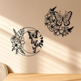 Maanvlinder metalen wanddecoratie, Boho muurkunst, bloemen muurkunst, hangende sculptuur voor binnen, woonkamer, slaapkamer, gangen, keuken en buiten, tuin, tuin, hekdecoratie