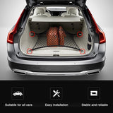 Kofferbaknet, bagagenet voor de auto, 80 x 60 cm, strekt zich uit tot 160 x 120 cm, universeel auto-net met 4 massieve haken, nylon super elastisch kofferbaknet, bagagenet