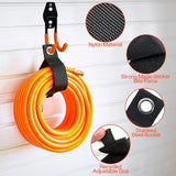 12 stuks wandhaken voor garage en 2 kabelbinders, 24 sets schroeven, garagehaken, garage opberghaken voor het organiseren van gereedschap, stoel, slang, fietsen, sportuitrusting