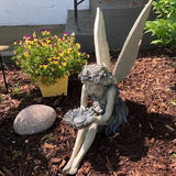 Tuindecoratie Ornament Zittende Magische Fee Elf Tuinfiguren Standbeeld Handwerk Tuindecoratie Tuinbeeld Beeldje