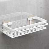 Spoelbak-organizer voor keuken, geen boren, keuken, caddy-houder, opbergruimte voor keukenaccessoires, spons/borstel/spoelzeep, spoelbak met handdoekhouder en haak (wit)