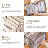 7 kledingkast opbergsysteem met ladeboxen en handgrepen, ideaal voor het opbergen van ondergoed, sokken, leggings, rokken en T-shirts.