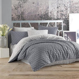 Puzzle beddengoed 135 x 200 cm, 4-delig, grijs - ademend, renforcé beddengoedset met 2 x dekbedovertrek 135 x 200 cm + 2 x kussensloop 80 x 80 cm, beddengoed, grijs