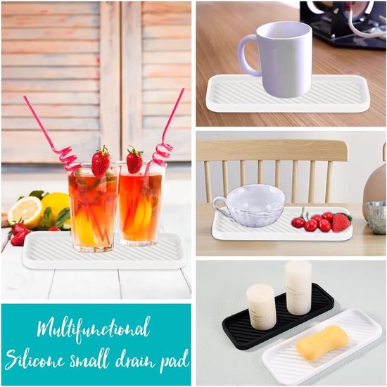 2 stuks spoelbakorganizer siliconen sponshouder sponsrek keuken witte afdruipmat slanke spoelbakorganizer badkamergootsteenplank afwassen instant droge gootsteenorganizer voor zepen, borstels