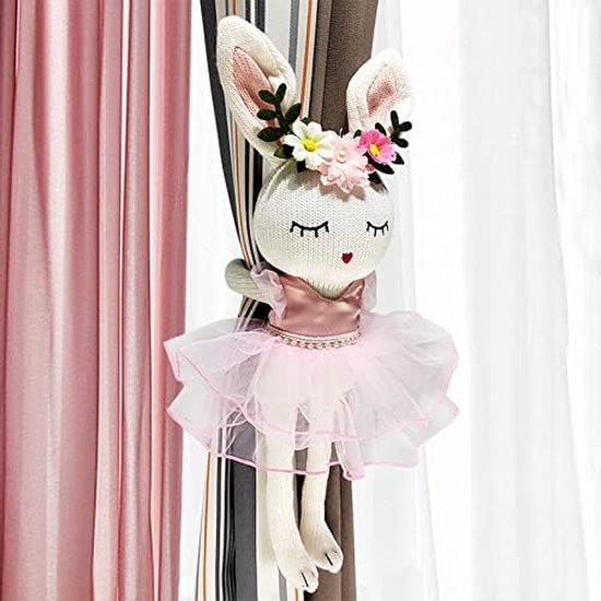 Gordijnhouder, cartoon dier gordijngesp, lange staart, aap wasbeer, gordijnhouder, kinderkamerdecoratie, accessoires, gordijnriemen (E), M, 2 stuks