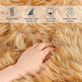 Imitatie lamsvacht schapenvacht tapijt, Kunstbont in superzacht imitatievacht tapijt voor slaapkamer vloer woonkamer woondecoratie tapijt bedmat bankmat (bruin, 60 x 90 cm)