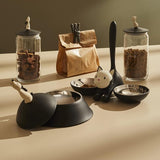 Kattenbak van roestvrij staal en thermoplastische hars, zwart, 32 cm