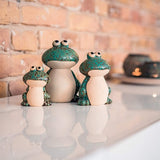 Decoratieve figuren set van keramiek - dierfiguren voor binnen en buiten - decoratieve artikelen voor huis en tuin - dieren tuindecoratie woonkamerdecoratie (kikker set van 3) groen)