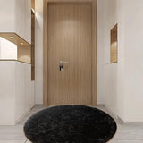 Ronde tapijten, rond, 120 cm, zacht, groot, antislip, wasbaar tapijt, woonkamer, hoogpolig tapijt, shaggy modern hoogpolig tapijt, slaapkamer gezellig bedtapijt, thuis, zwart, wasbaar