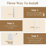 Wandrek wit boho wanddecoratie: houten muur decoratie kinderkamer wit wandplanken klein plantenrek voor woonkamer slaapkamer